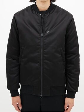 Acne Black Satin Bomber Jacket